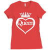 funny  queen of everything gift bride honeymoon hen night fashion fema Ladies Fitted T-Shirt