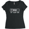 eat sleep code Women's Triblend Scoop T-shirt