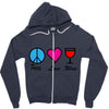 peace love wine Zipper Hoodie