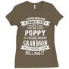 Super Cool Poppy Of A Freaking Awesome Grandson Ladies Fitted T-Shirt