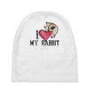 i love my rabbit Baby Beanies