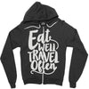 eat well travel often Zipper Hoodie