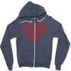 love heart outline valentine's day Zipper Hoodie