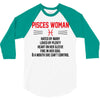 Pisces Woman 3/4 Sleeve Shirt