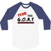 the goat white t shirt greatest of all time basketball baseball footba 3/4 Sleeve Shirt