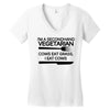 i'm a secondhand vegetarian. cows eat grass, i eat cows. Women's V-Neck T-Shirt