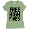 free high fives t shirt x large funny humor geek awesome highfive cool Ladies Fitted T-Shirt