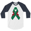 liver ribbon and rose 3/4 Sleeve Shirt