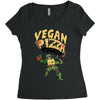 vegan pizza power Women's Triblend Scoop T-shirt