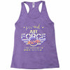 military, women's proud air force mom of her military son u Racerback Tank