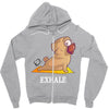 yoga pug exhale Zipper Hoodie