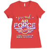 military, women's proud air force mom of her military son u Ladies Fitted T-Shirt