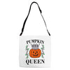 halloween pumpkin queen Adjustable Strap Totes