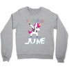 unicorns are born in june Crewneck Sweatshirt