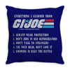 life lessons from g.i Throw Pillow