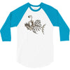 animal fishing tee graphic 3/4 Sleeve Shirt