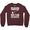 weekend forcast guitar with a chance of drinking Crewneck Sweatshirt