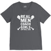 Real Men Coach Girls Softball Dad V-Neck Tee