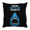 Feed Me and Tell Me I'm Pretty Baby Boy Throw Pillow