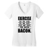exercise eggs are sides for bacon t shirt funny college tee shirt brea Women's V-Neck T-Shirt