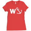 w anchor funny pub joke Ladies Fitted T-Shirt