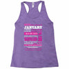 quens are born in january Racerback Tank