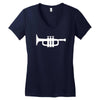 trumpet funny jazz music new Women's V-Neck T-Shirt
