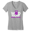wod now wine later Women's V-Neck T-Shirt