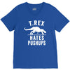 t rex hates pushups V-Neck Tee