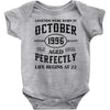 legends were born in october genuıne 1996 qualıty one kind of aged l Baby Bodysuit