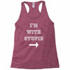 i m with stupid Racerback Tank