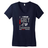 I Wear Grey For My Grandson (Brain Cancer Awareness) Women's V-Neck T-Shirt