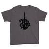 middle finger skeleton bone skull grafitti art Youth Tee