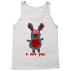 i love you bunny hare rabbit cupid couple kiss fun Tank Top