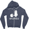 android robot spoof Zipper Hoodie