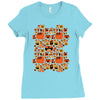 pumpkin pattern Ladies Fitted T-Shirt