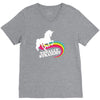 totally straight funny rainbow unicorn gay pride novelty fashion V-Neck Tee