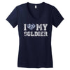 i love my soldier navy camouflage Women's V-Neck T-Shirt