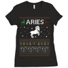 aries  christmas ugly sweater Ladies Fitted T-Shirt