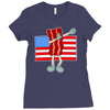 bacon american flag dab Ladies Fitted T-Shirt