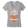 The world's greatest dad belongs to me Fathers Day Women's V-Neck T-Shirt