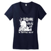 if zombies chase us im tripping you up Women's V-Neck T-Shirt