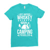 love whiskey and camping! Ladies Fitted T-Shirt