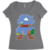 Mario Games Women's Triblend Scoop T-shirt