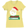 santas cumming Ladies Fitted T-Shirt