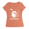 drummer drum kit indie rock music Women's Triblend Scoop T-shirt