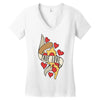 true love pizza slice Women's V-Neck T-Shirt