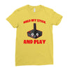 gaming hold and play Ladies Fitted T-Shirt