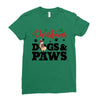 christmas dogs and paws Ladies Fitted T-Shirt