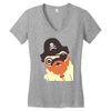 pug in a crew Women's V-Neck T-Shirt